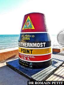 Ancre qui matérialise le point le plus méridional de la partie continentale des États-Unis à Key West